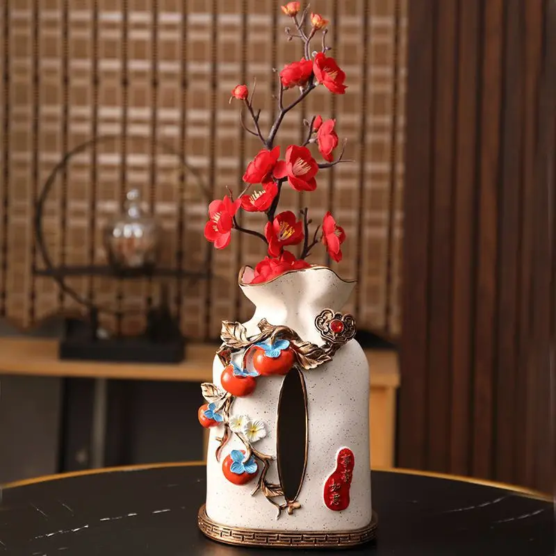 

persimmon tissue box, hall coffee table storage paper box, meal carton flower arrangement, all the best, decorative ornament