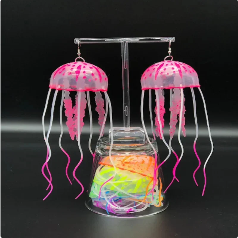 Jellyfish Earrings Festival Mermaid Jewelry Rave Neon UV Glow Ocean Nautical Octopus Urchin Underwater Sea Life Jewlery