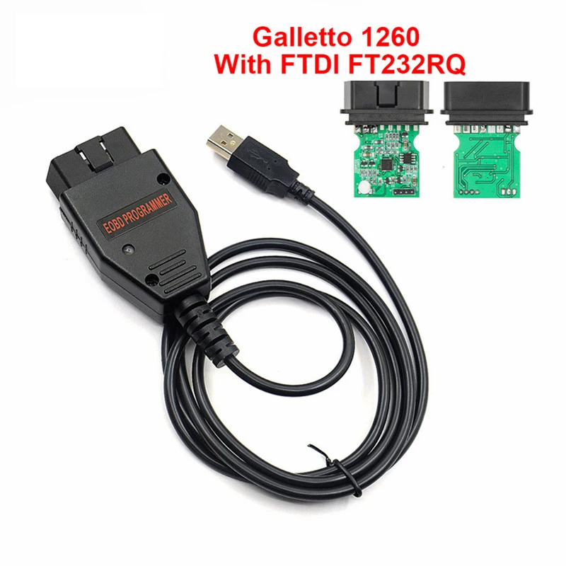 أداة ضبط رقاقة Galletto 1260 ECU - أداة تشخيص السيارة Obd2 مع شريحة FTDI، مبرمج المتعري ECU، قراءة وكتابة المسح التلقائي لـ Obd2