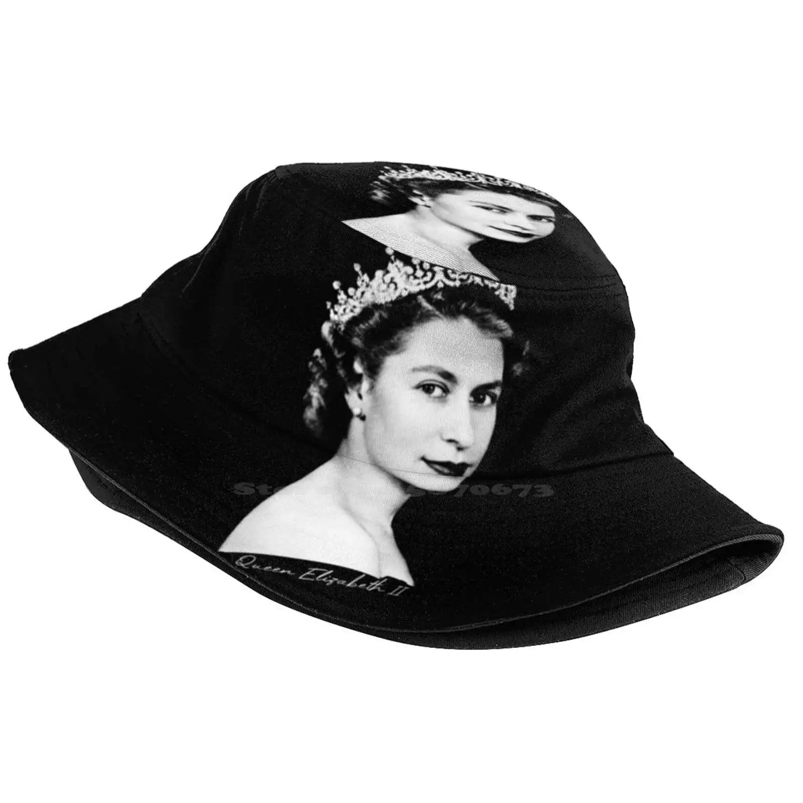 Queen Elizabeth Ii - Retro Sun Cap Fisherman Hat Bucket Hats United Kingdom Queen Elizabeth Ii Uk London Royalty Royal Family