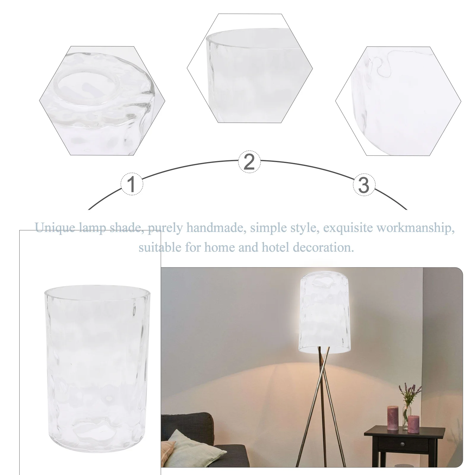 

Clear Cylinder Glass Lampshade Easy Install E27 Base Light Fixture Replacement Modern Elegant Lighting Accessory