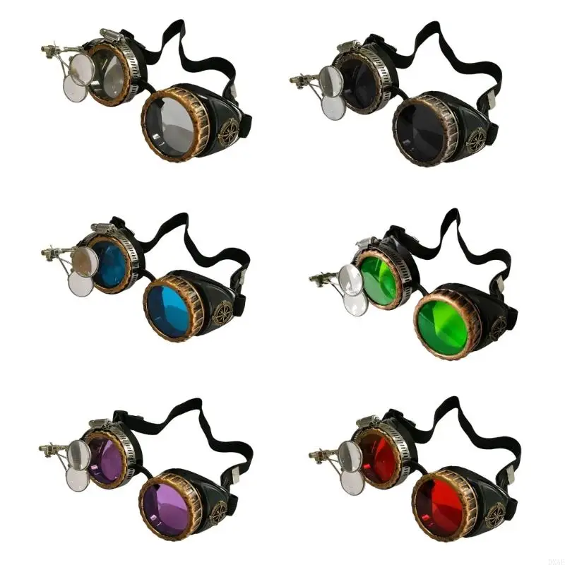 

Dxae Vintage Steampunk Goggles Стаканы Хэллоуин Маска кибер -очки косплей костюм для женщин и мужчин подарков