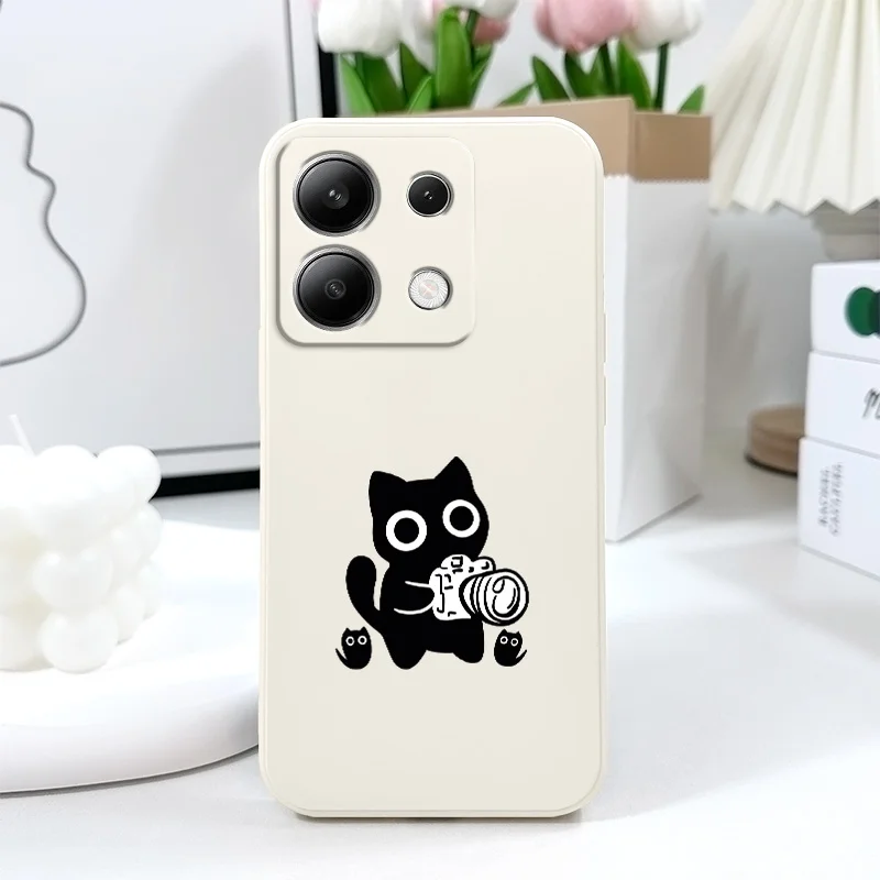 مضحك القطط قضية الهاتف ل Xiaomi Redmi ملاحظة 14 13 12 12S 11 11S 10 10S 9 9S 14C برو زائد 4G 5G السائل غطاء سيليكون