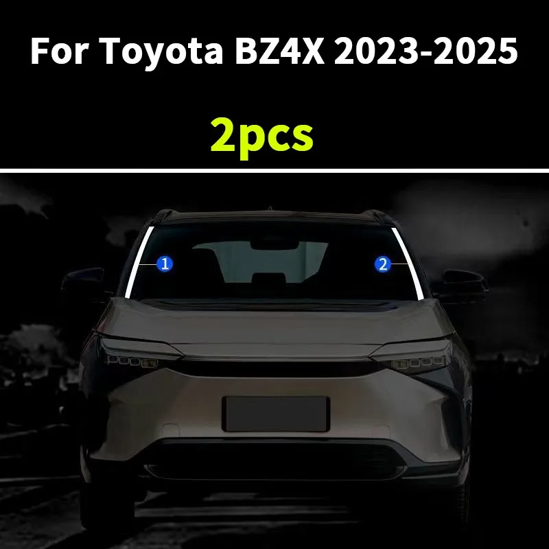 

2X Chrome steel Car Windshield Molding Cover Trim For Toyota BZ4X 2023-2025