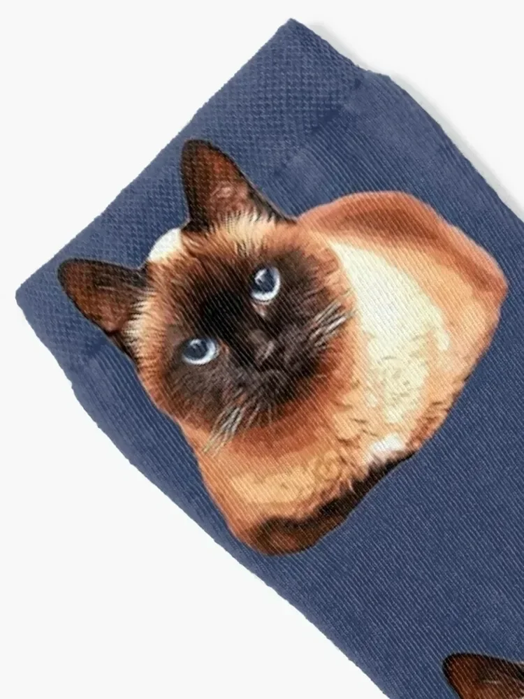 Siamese Cat Socks happy cartoon Mens Socks Women's