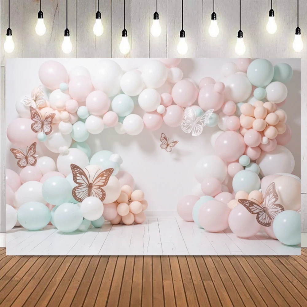 

Портрет на день рождения для новорожденного, мечтательный фон для фотосъемки, арочный воздушный шар, цветок для девочек и мальчиков, фон для комнаты, декор