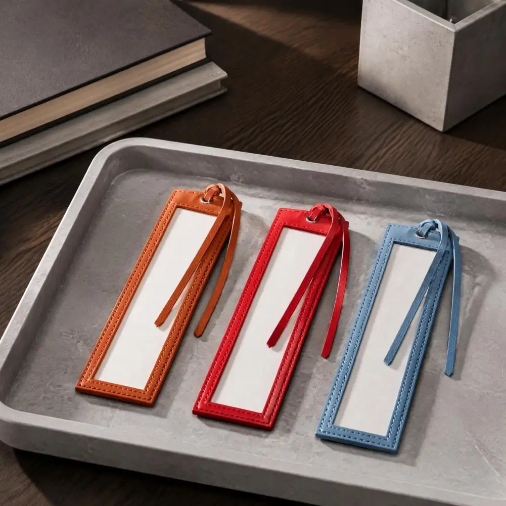 Self-Finishing Needlepoint Decorative Bookmark Durable PU Leather Book Marker Adhesive Backing DIY Personalized Bookmark