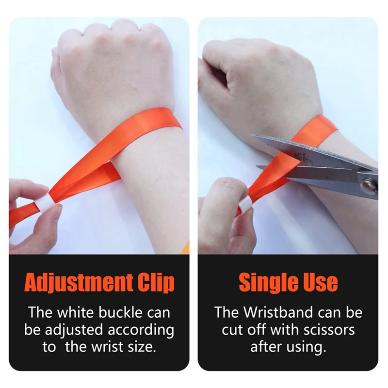 100 Pcs Cloth Event Wristbands Activity Wristband For Events, For Lightweight Concert Wrist Strap (Orange)