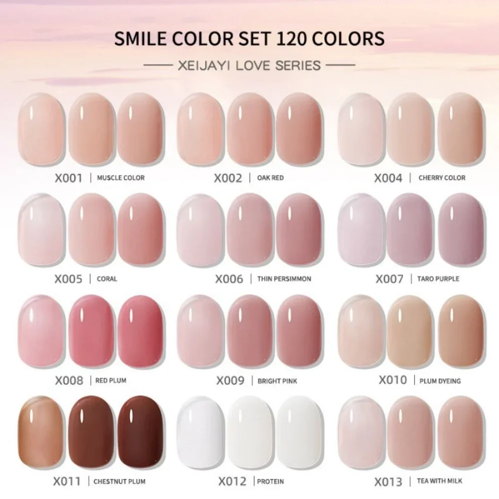XEIJAYI 120 Colors Gel Nail Polish Color Jelly Hybrid Nail Varnish Semi-permanent Gel Nail Polish for Uv Lamp Manicure Goods