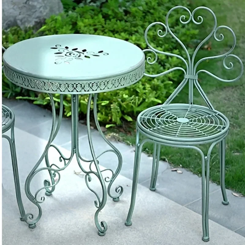 European Iron Outdoor Table, Lace Design, Small Coffee Table, Courtyard, Balcony, Terrace, Garden Furniture, Home Decoration