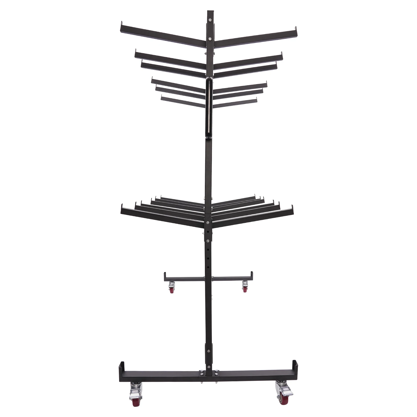 Folding Chair Cart Mobile Stackable Chair Holder Storage Rack Trolley Heavy Duty with 4 Casters