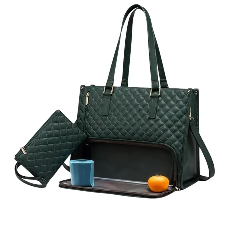 【HOT ITEMS】Tote Bag, 2025 Upgraded 3 In 1 Tote Bag For Lunch, 15.6 Inch Laptop With Insulated Luncheon Compartment