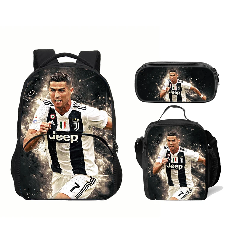 Cartoon C-CR7 Football-Stars Child Backpack,Shoulder Bags,Pencil Bags for 4-8 Years Old Anime School Bags for Boy Girl Best Gift