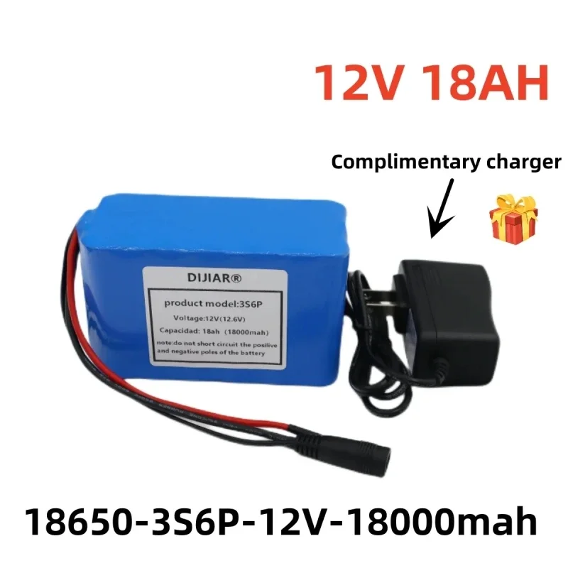 

3s6p 12V 18Ah battery pack 18650 lithium ion 12V 18000mAh DC12.6V super large capacity rechargeable battery with BMS + charger