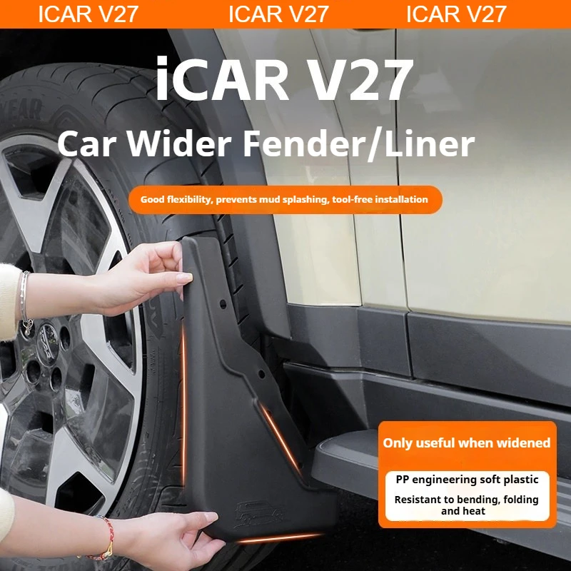 

For Chery ICAR V27 Upgraded Wide Version Car Mudguards Rear Wheel Special Inner Lining Fender Sand and Water Barrier Accessories