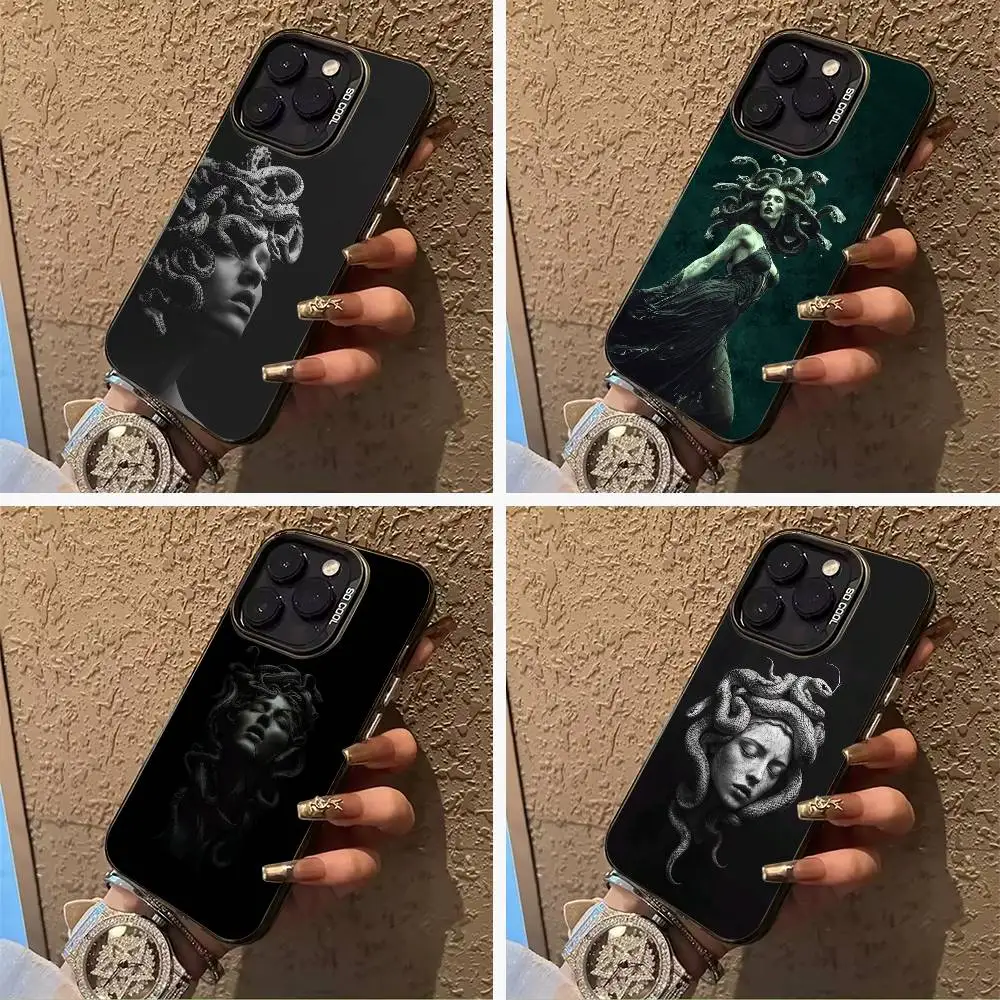 

M-Medusa- Greek- Mythology Phone Case For iPhone 17,16,15,14,13,12,11 Plus Pro Max Colored Silver Phone Case