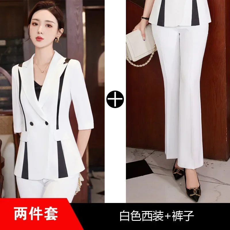 Rosa Frauen Anzug Blazer Hose weibliche Frühling Büro Dame Business Arbeit tragen Mode Mädchen formale elegante Mantel Hosen Ballkleid