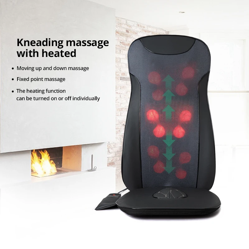 MARESE Electric Full Back Massager Kneading Vibration Massage Cushion Pad for Chair with Heat and Cold Wind Car Home Use