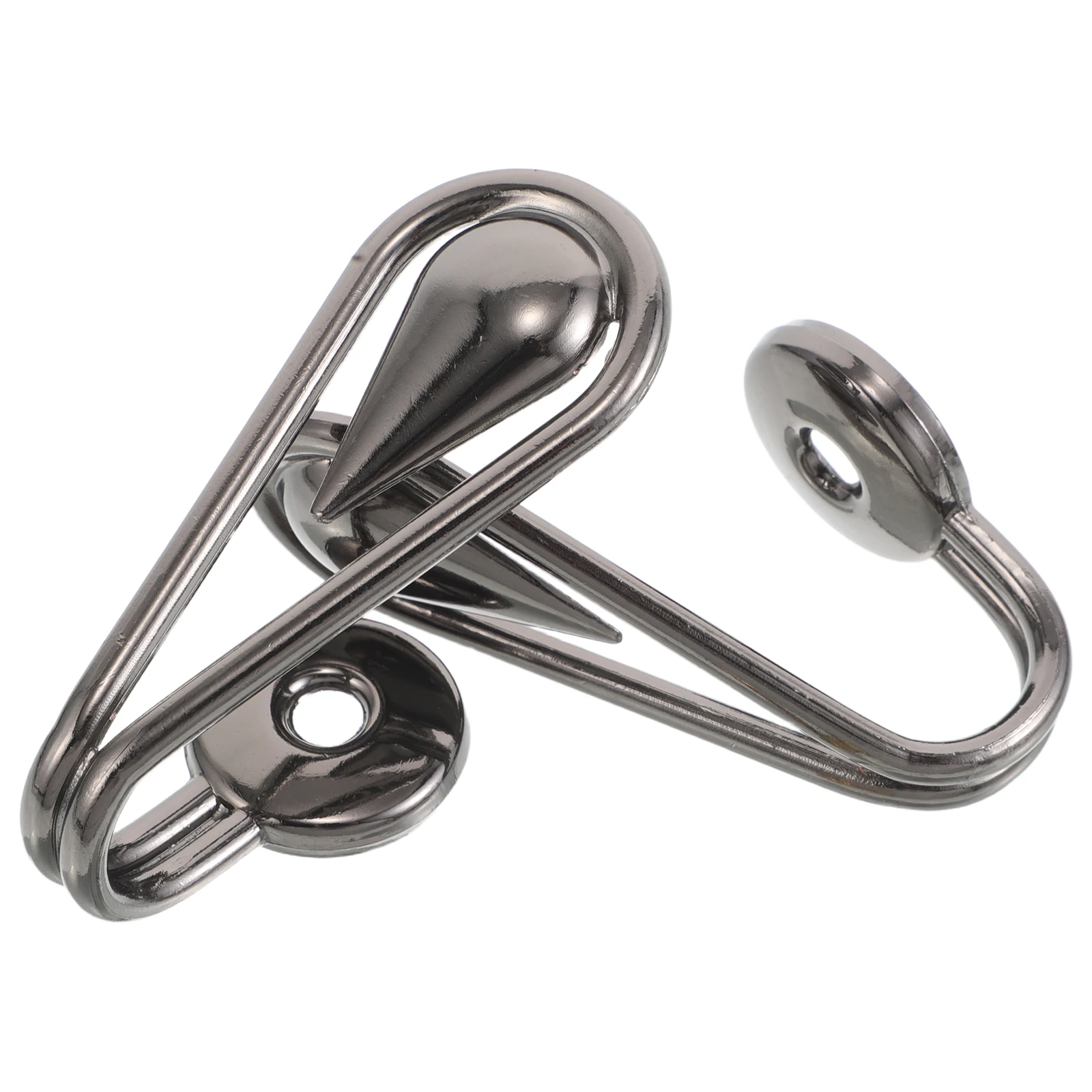 

2 Pcs Curtain Hook Decorative Holdbacks Wall-mounted Black Zinc Alloy Tie Holders
