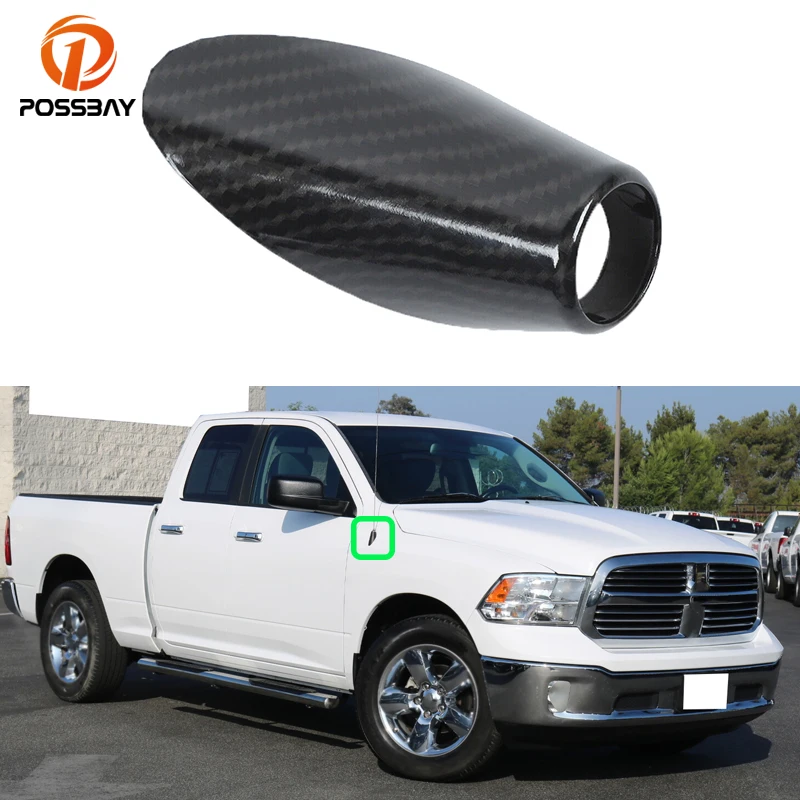 Car Carbon Fiber Look Antenna Base Cover Trim Moulding Decor Cover for Dodge RAM 1500 2010 2011 2012 2013 2014 2015 2016 2017