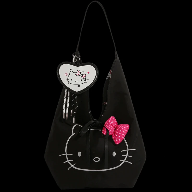 

Kawaii Hello Kitty Lazy Shoulder Bag ins Холщовая сумка Peluche 2025 Новые сумки KT Большая вместительная сумка для женщин и девочек Peluches
