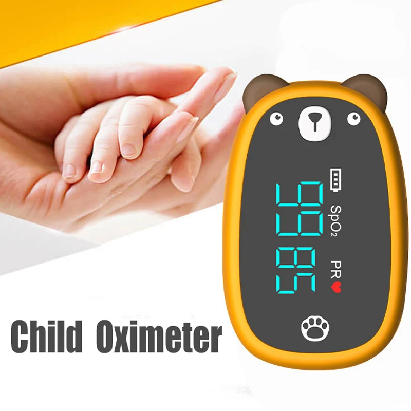 Medical Pulse Oximeter on the Finger Clip Heart Rate Monitor Pediatric Blood Oxygen Saturometer Oximetry for Baby Children SpO2