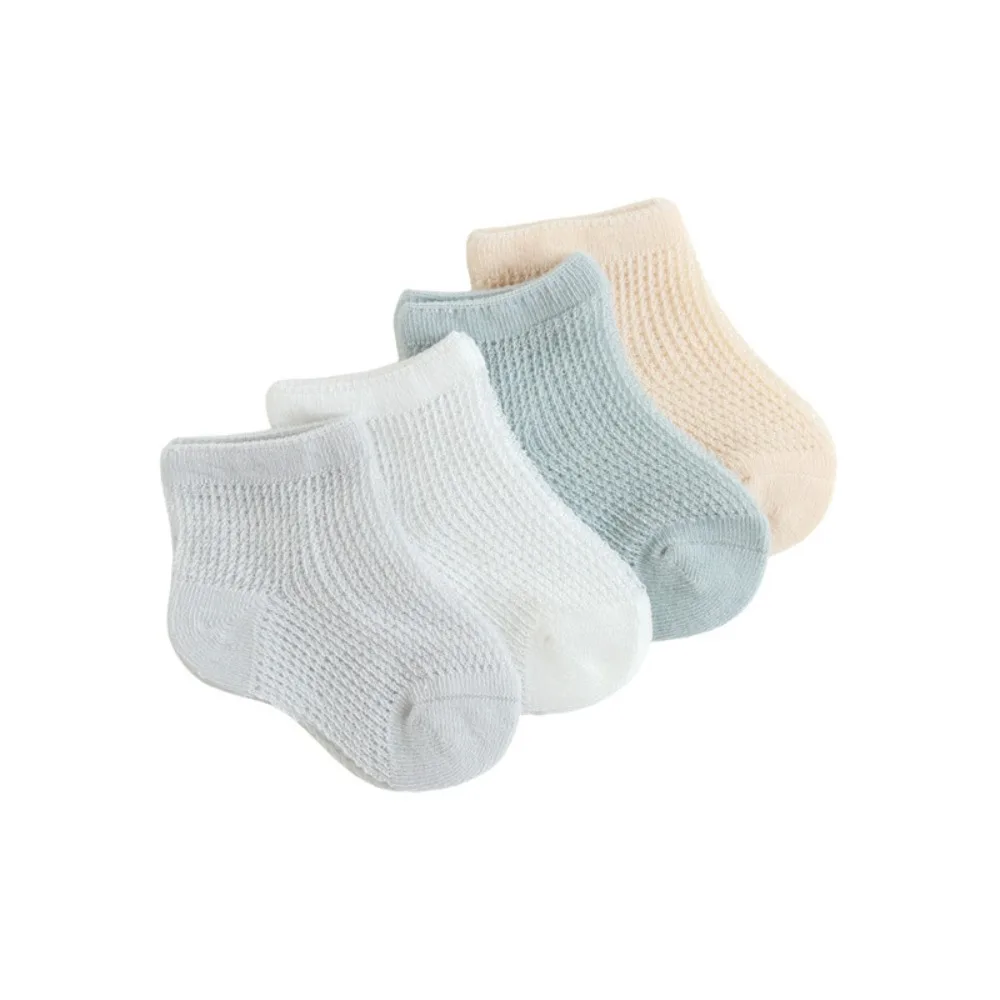 4Pairs Sweet Cotton Baby Ruffle Socks Non-slip Newborn Kids Mesh Tube Socks Infant Hollow Toddle Short Socks Baby Girl