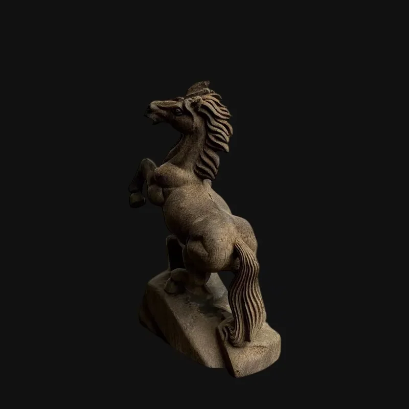 Hand-Carved Premium Agarwood Horse Statue - 5.5