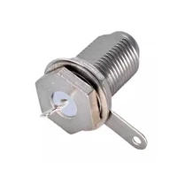 Conector coaxial RF tipo F hembra con tuerca para soldar, conector de antena de TV, sistema británico nuevo, 1 unidad