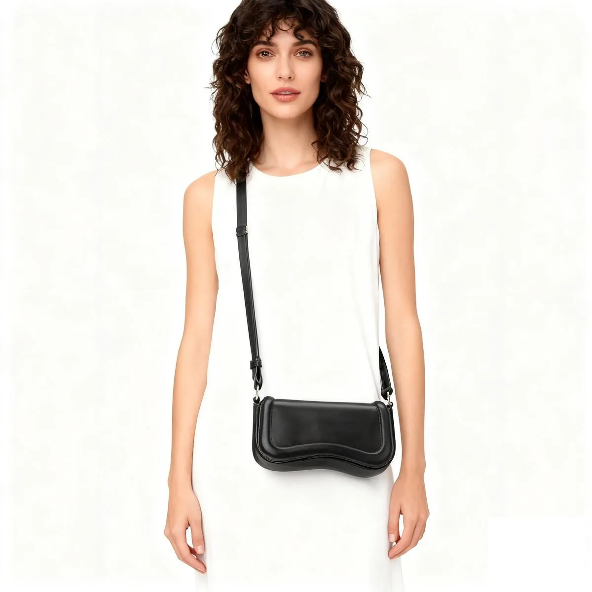 حقيبة كتف جلدية - حزام رفيع قابل للتعديل، تصميم أنيق بسيط، أنيق ومتعدد الاستخدامات لملابس اليومية غير الرسمية والأزياء