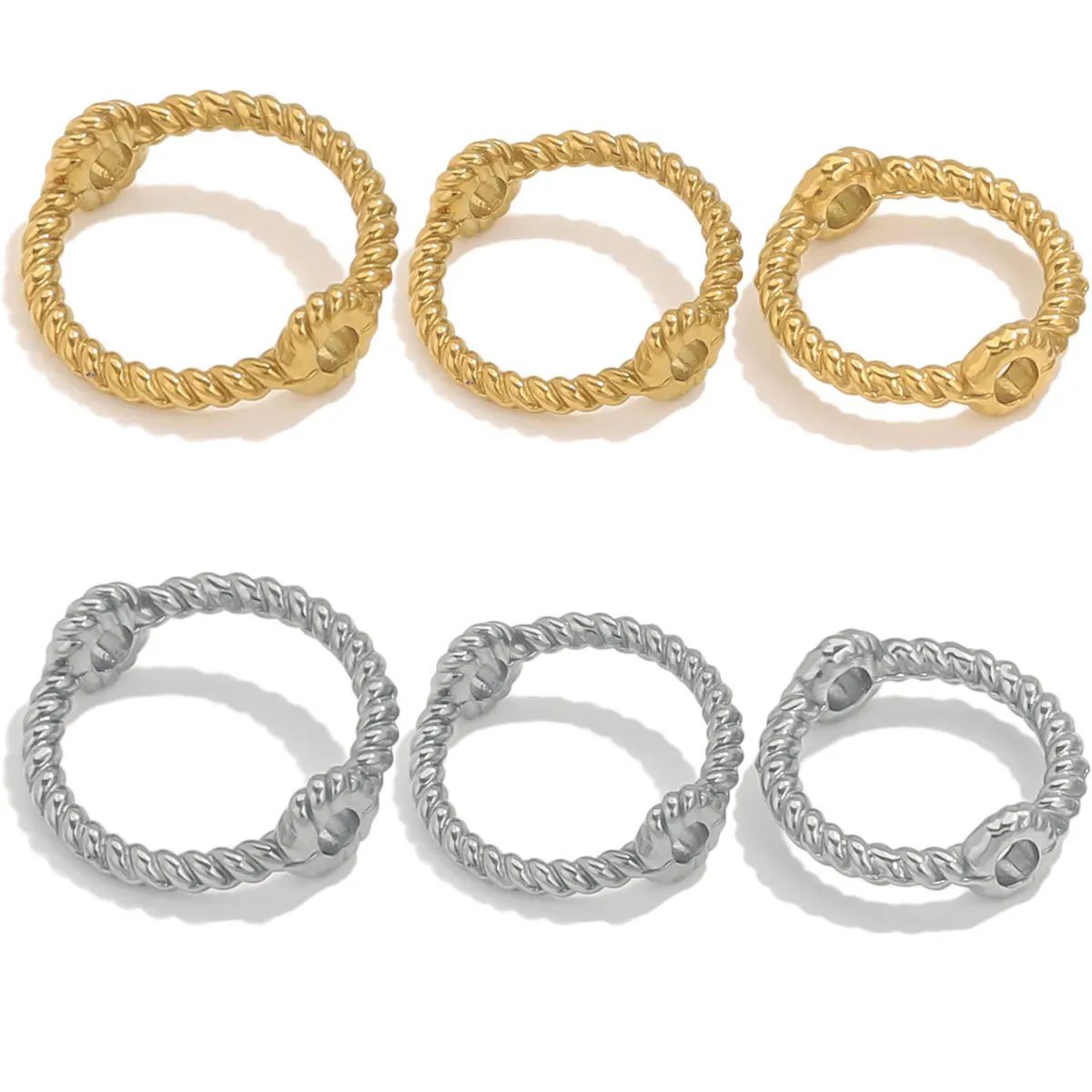 10 Stück Edelstahl runde Twist-Anschlüsse vergoldet DIY Armbänder Halsketten Schmuckzubehör Erkenntnisse Zubehör Großhandel