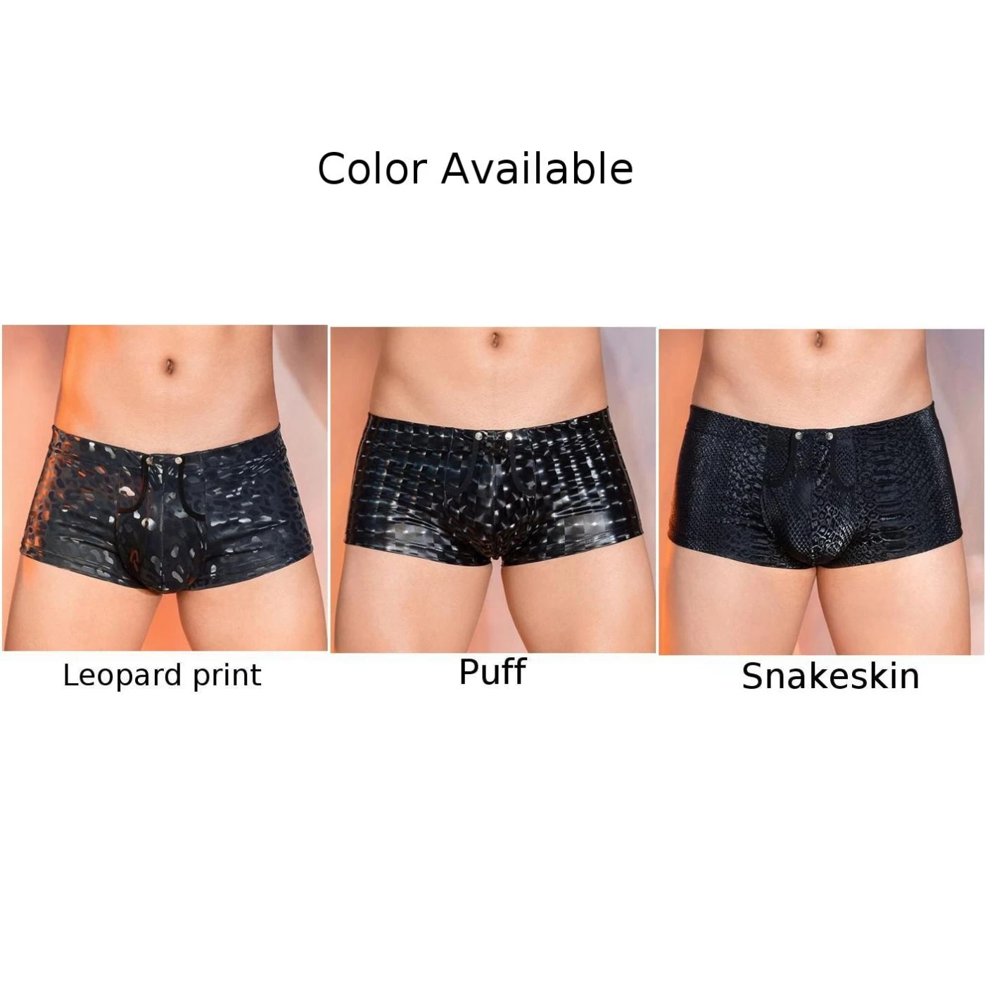 Calzoncillos sexys con botones convexos para hombre, ropa interior elástica, pantalones cortos estampados brillantes, lencería seductor, ropa interior erótica