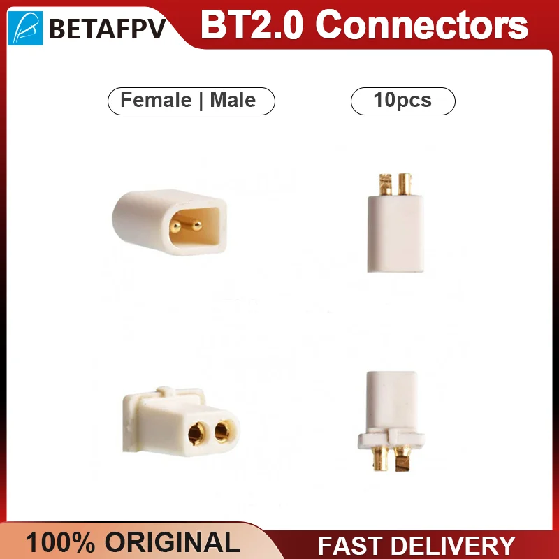 10PCS BETAFPV BT2.0 Connectors Plug Male/Female Set 1.0 Banana Pin Connector For RC FPV 1S Tiny Whoop Brushless Drone Battery