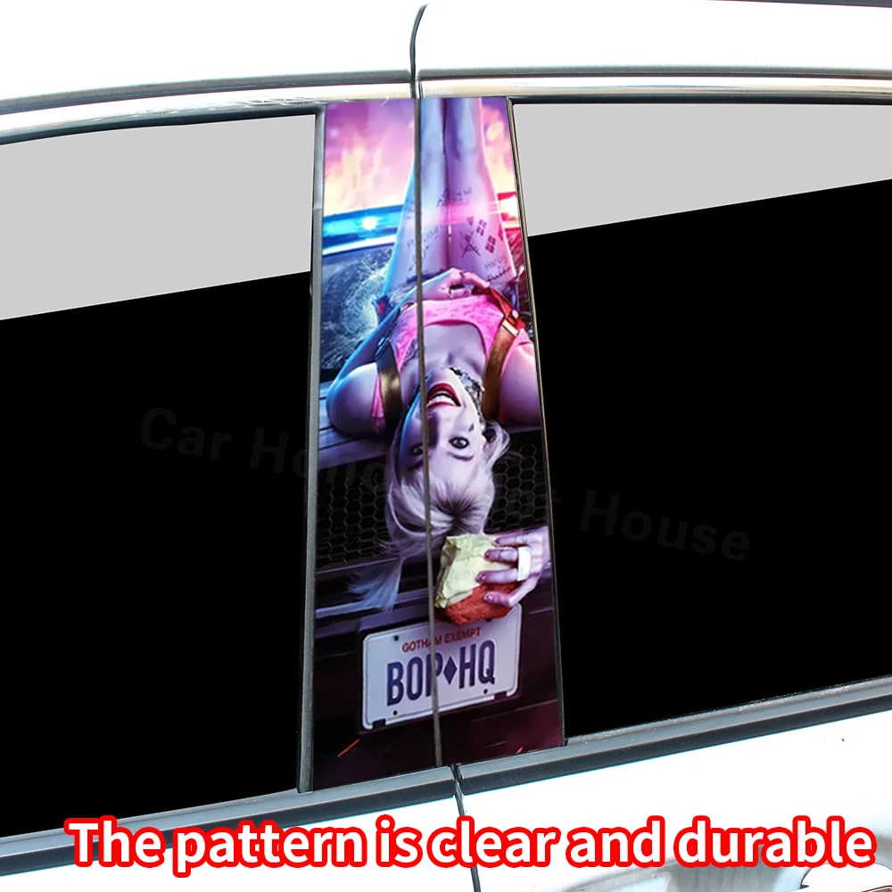 Funny Car Stickers B-pillar Sunscreen DIY Auto Center Column Cover Scratches Cartoon Decoration Stickers Joker Auto Accessories view 4