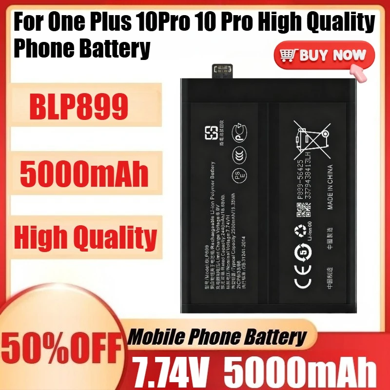 

Новый аккумулятор BLP899 7,74 В 5000 мАч BLP899 для One Plus 10Pro 10 Pro, высококачественный аккумулятор для телефона 5000 мАч