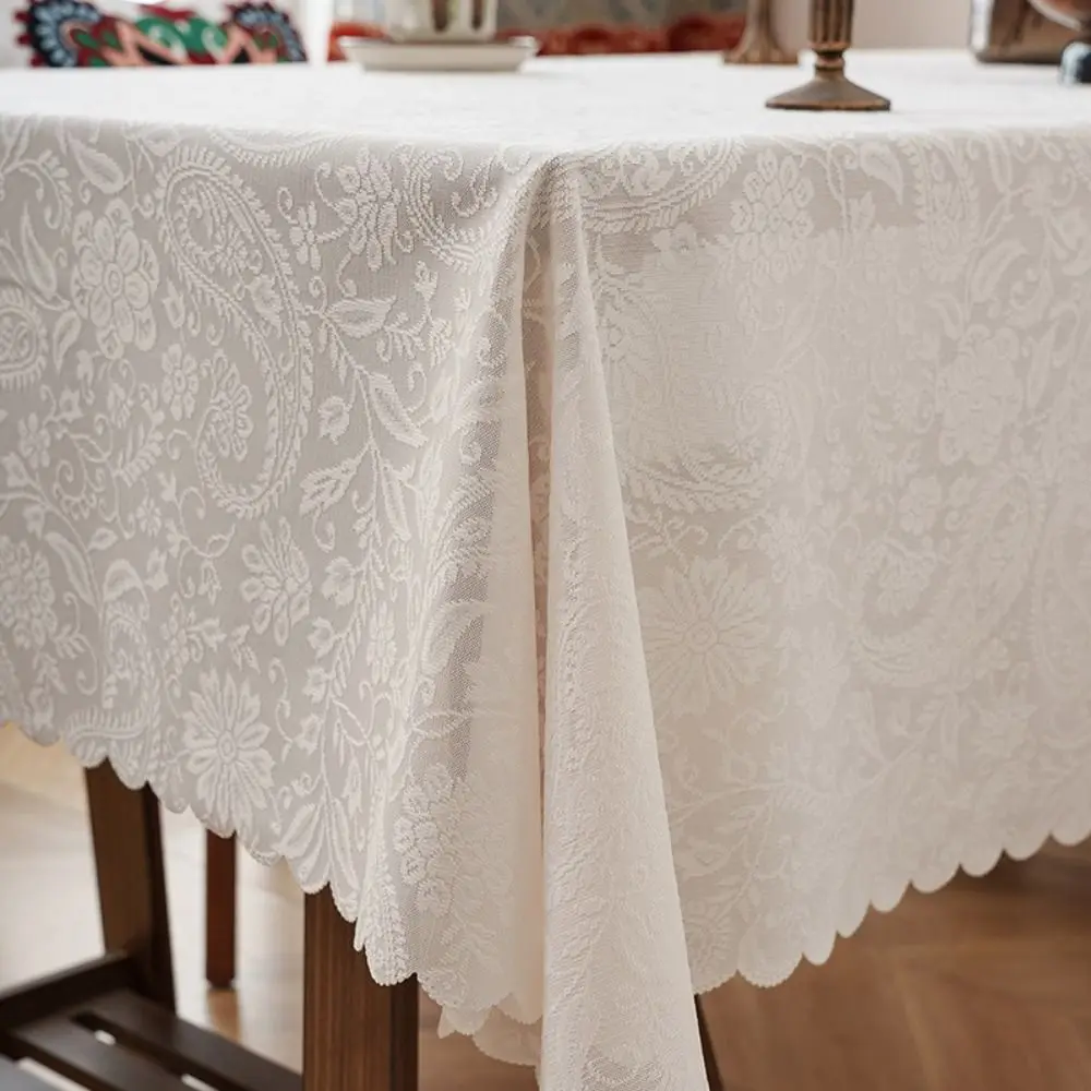 European Style Rectangular Tablecloth Oil Resistant Heat Resistant Vintage Tablecloth Stain Resistant Easy Clean