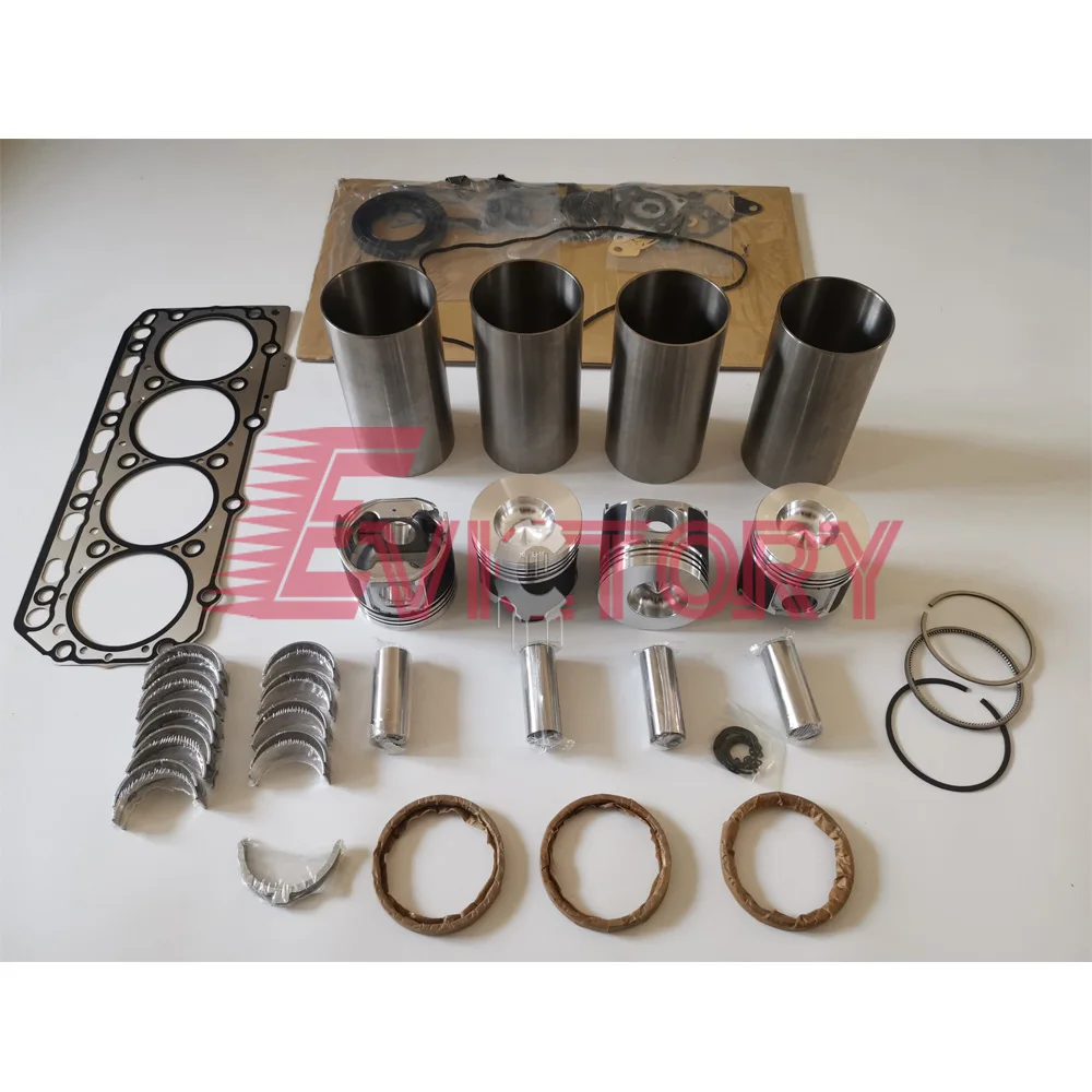 For YANMAR 4TNE78 4TNE78A overhaul rebuild kit piston ring liner gasket bearing + valve guide seat + water pump