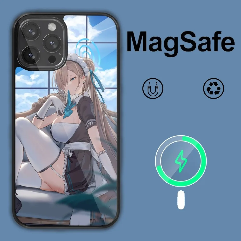 Game Blue Archive Ichinose Asuna  Phone Case For iPhone 14 13 12 11 15 Pro Max Plus Magsafe Magnetic Cover