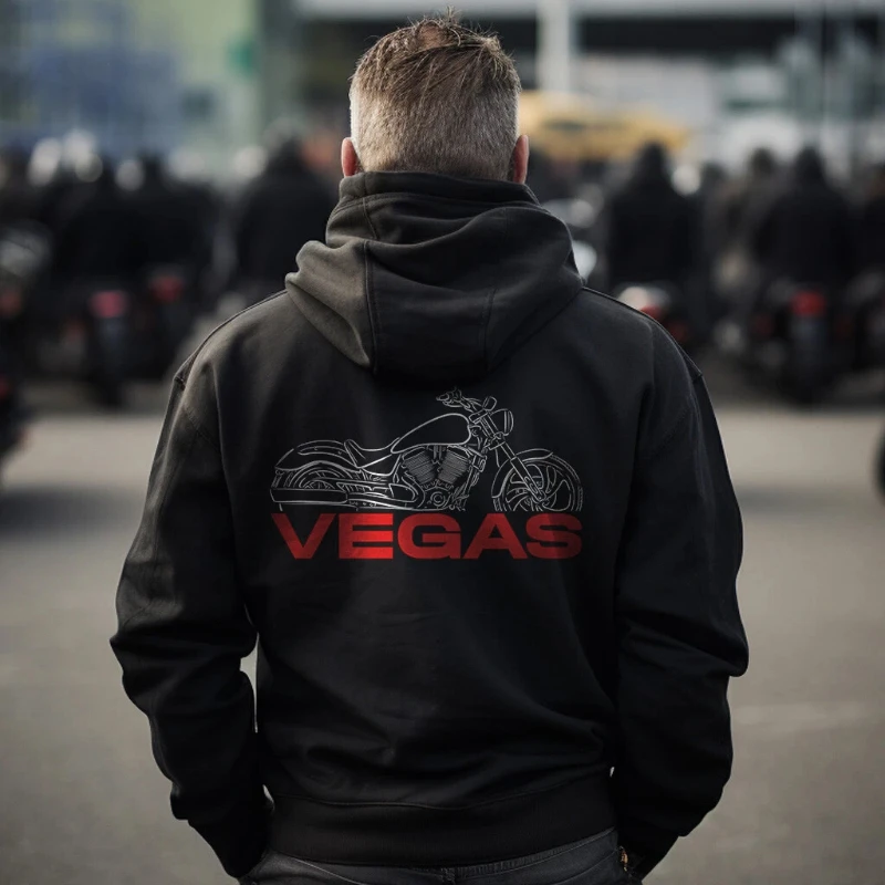 

2025 Autumn and Winter Victory Vegas Motorcycle Hoodie for Cruiser Bikers High-end Luxury Is for Both Men and Women Top Y2k
