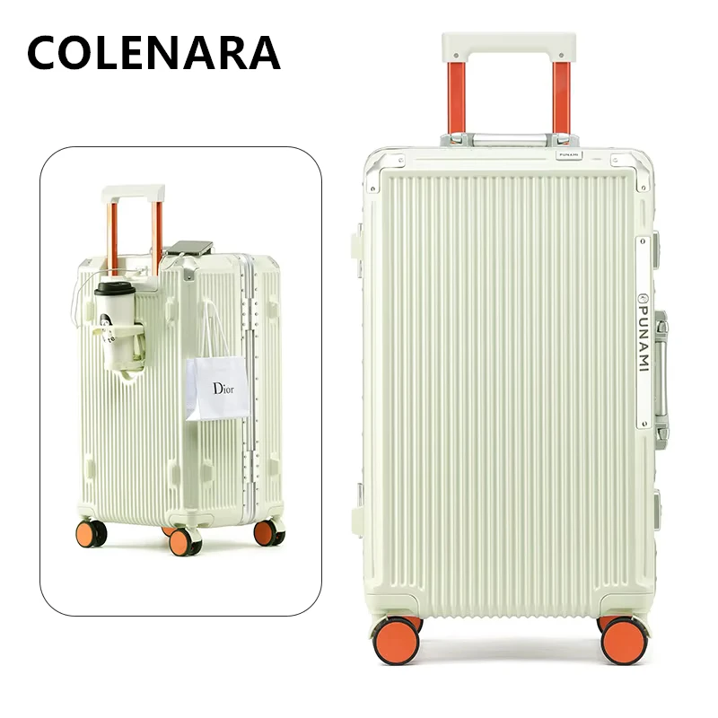 COLENARA ABS + PC Valigia Robusta e durevole scatola d'imbarco Telaio in alluminio Trolley di grande capacità Trolley da cabina da 20 "24" 26 pollici