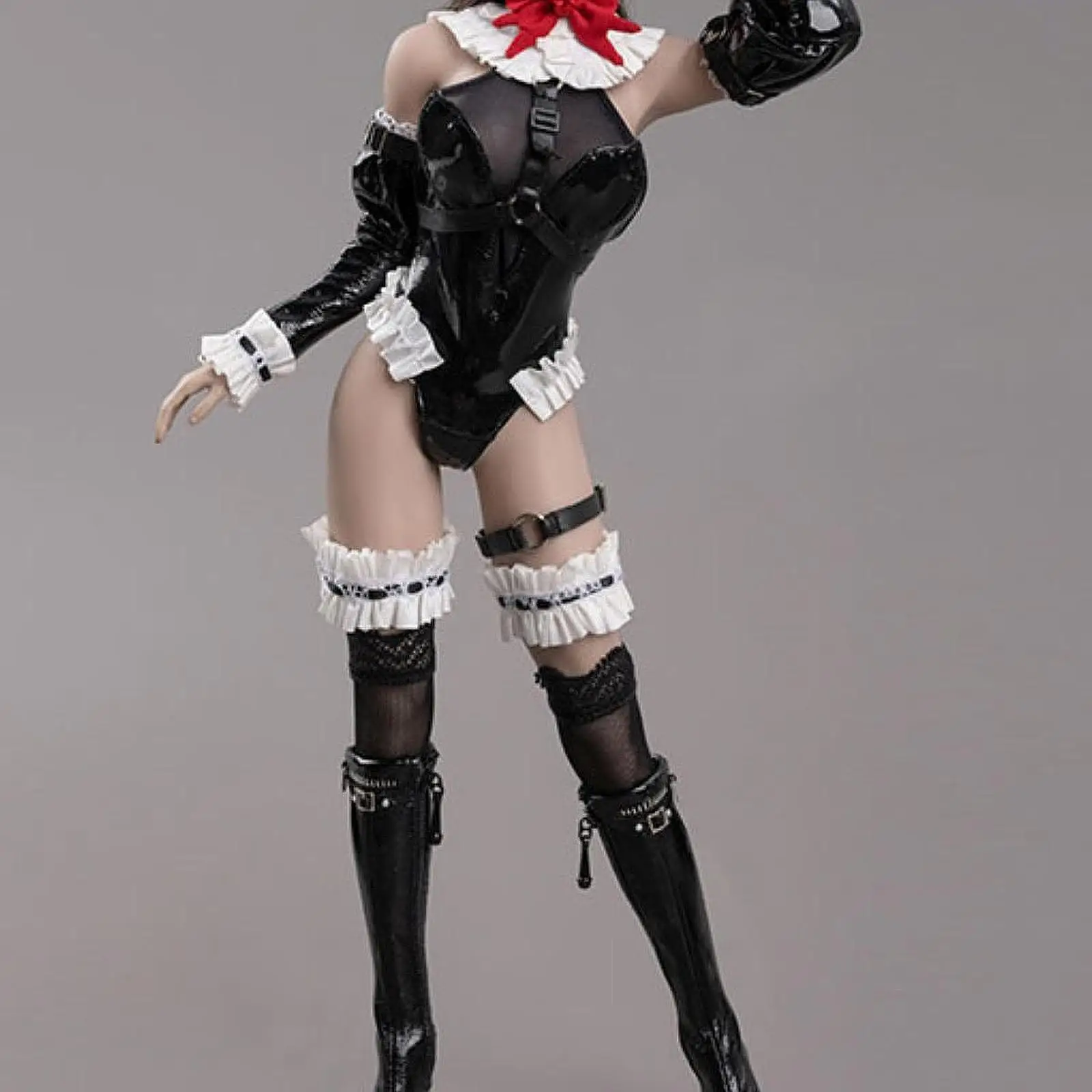 1:6 Scale PU Leather Lingerie Stylish Casual Cosplay Fashion with Arm Sleeves Dress up for 12'' Action Figures Accessory Costume