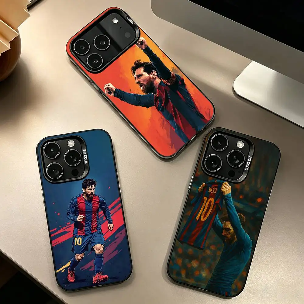 LIONEL Leo Messi-i F-Football  Phone Case For iPhone 17,16,15,14,13,12,11 Plus,Pro Max,XS,Colorful Silver Black Cover