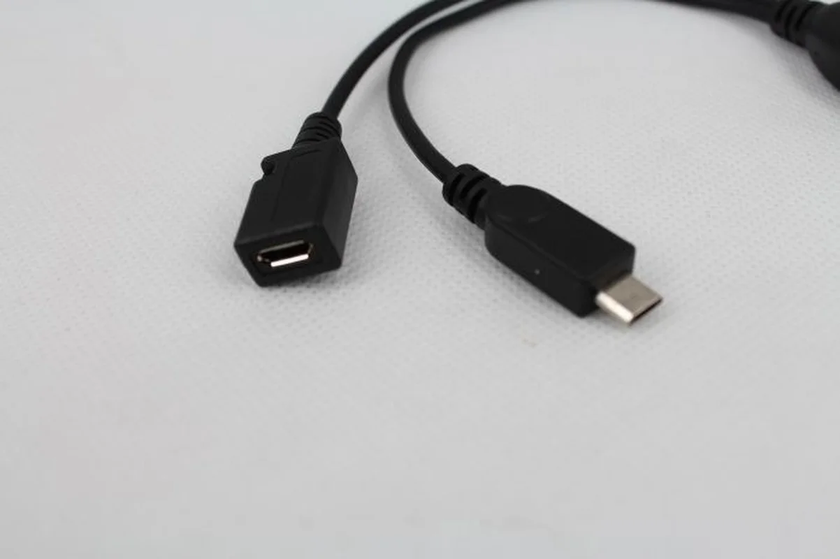 1pc 2 In 1 OTG Micro USB Host Power Y Splitter USB Adapter To Micro 5 Pin Male Female Cable