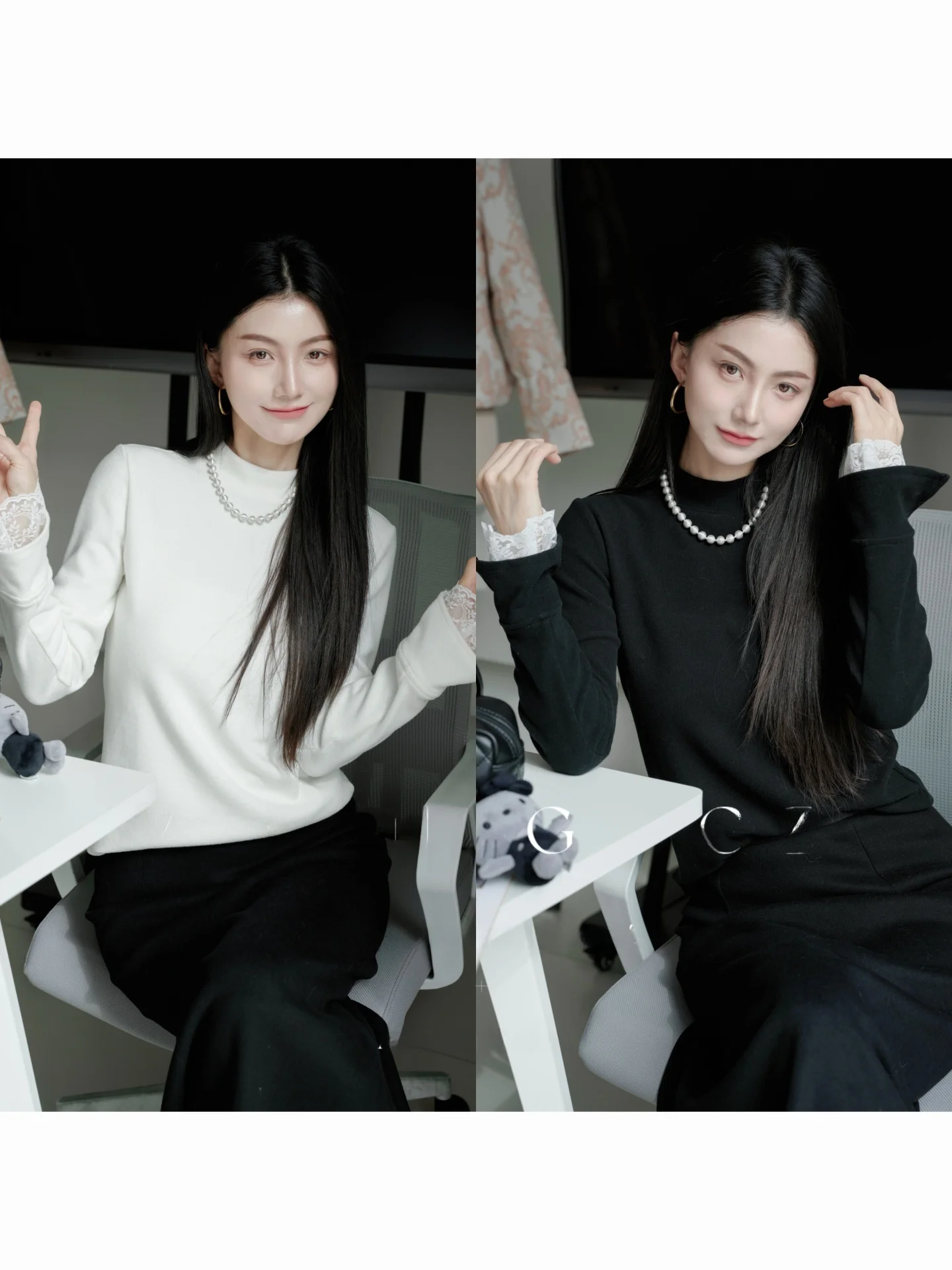 

New Chinese Sle Women's Fce Lined Base irt Long Sve Lace Cuff Thiened Winter Top f High Collar Color