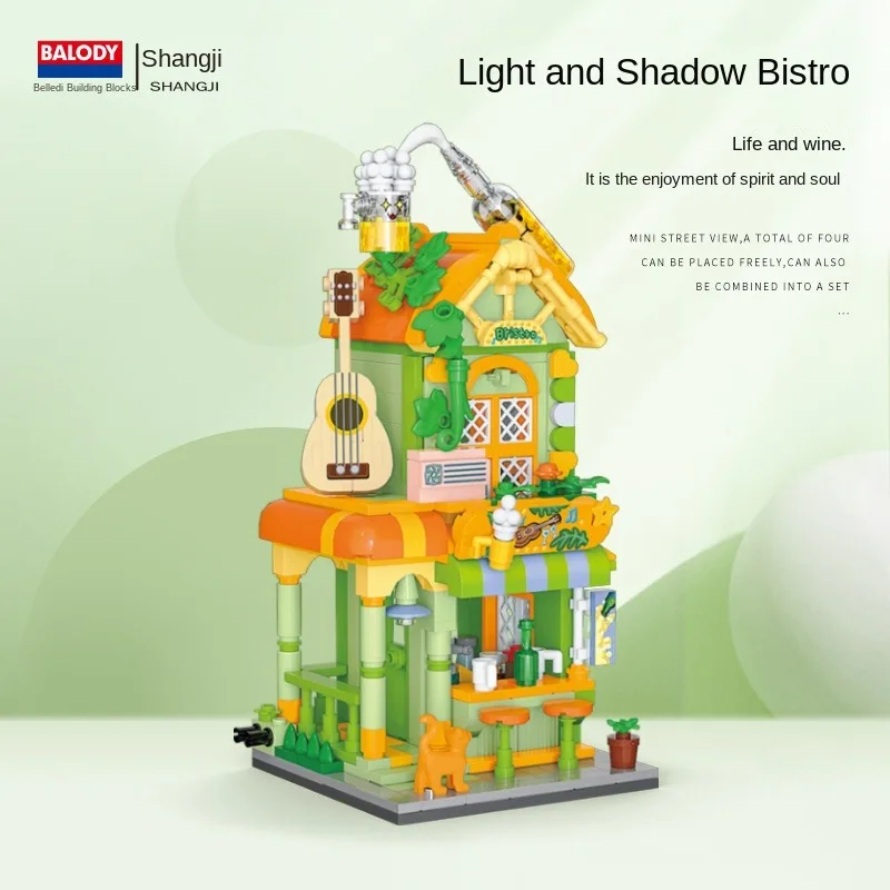 Beiledi 21200 Kleurrijke Straatarchitectuur Kleine Deeltjesblok Assemblagediagram Puzzel Kinderen En Meisjes Speelgoed Groothandel