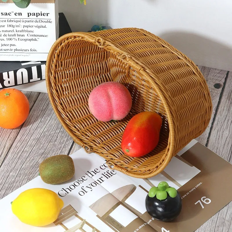 

New Vegetable Basket Picking Portable Picnic Basket Hand Basket Children's Toy Storage, Fruit Basket Rattan Hand Basket