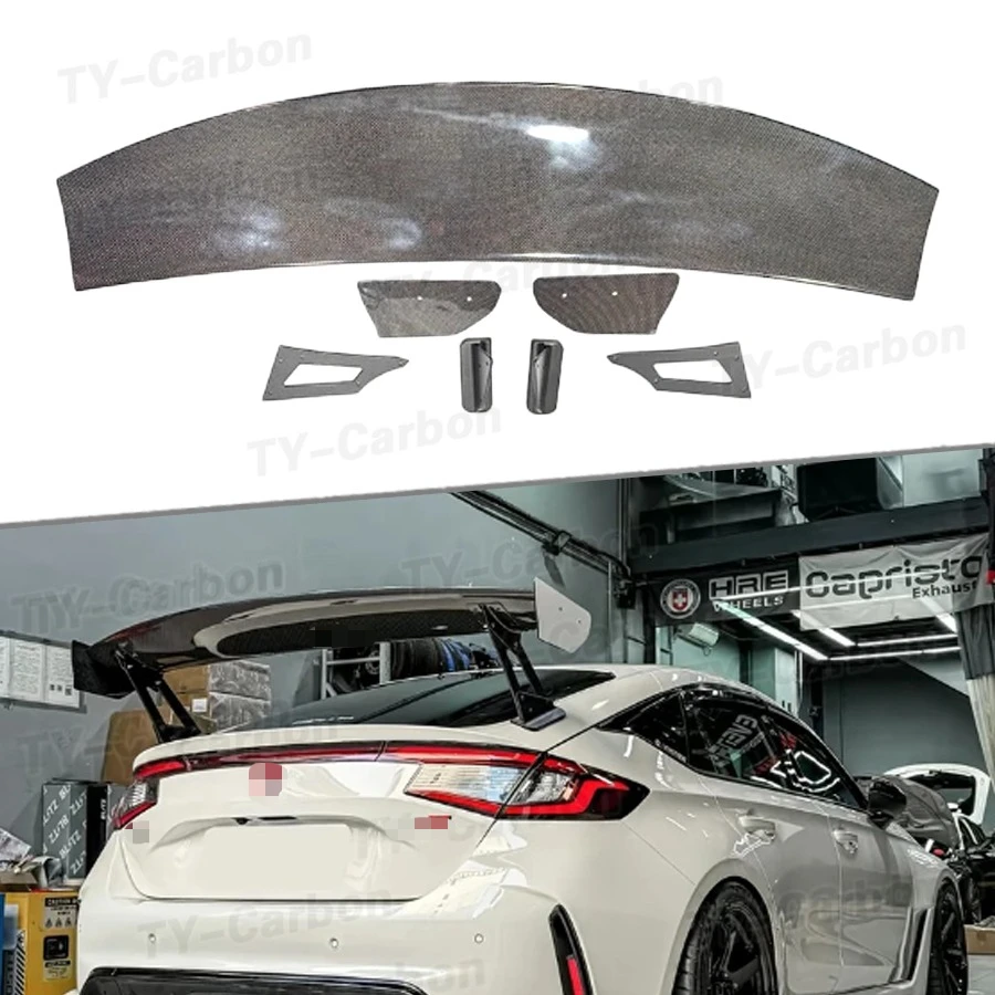 Настоящий карбоновый спойлер на крышку багажника FL5 FL1 для Honda Civic Type R FL5 2022+ в стиле Varis, автомобильные аксессуары, обвесы FPR