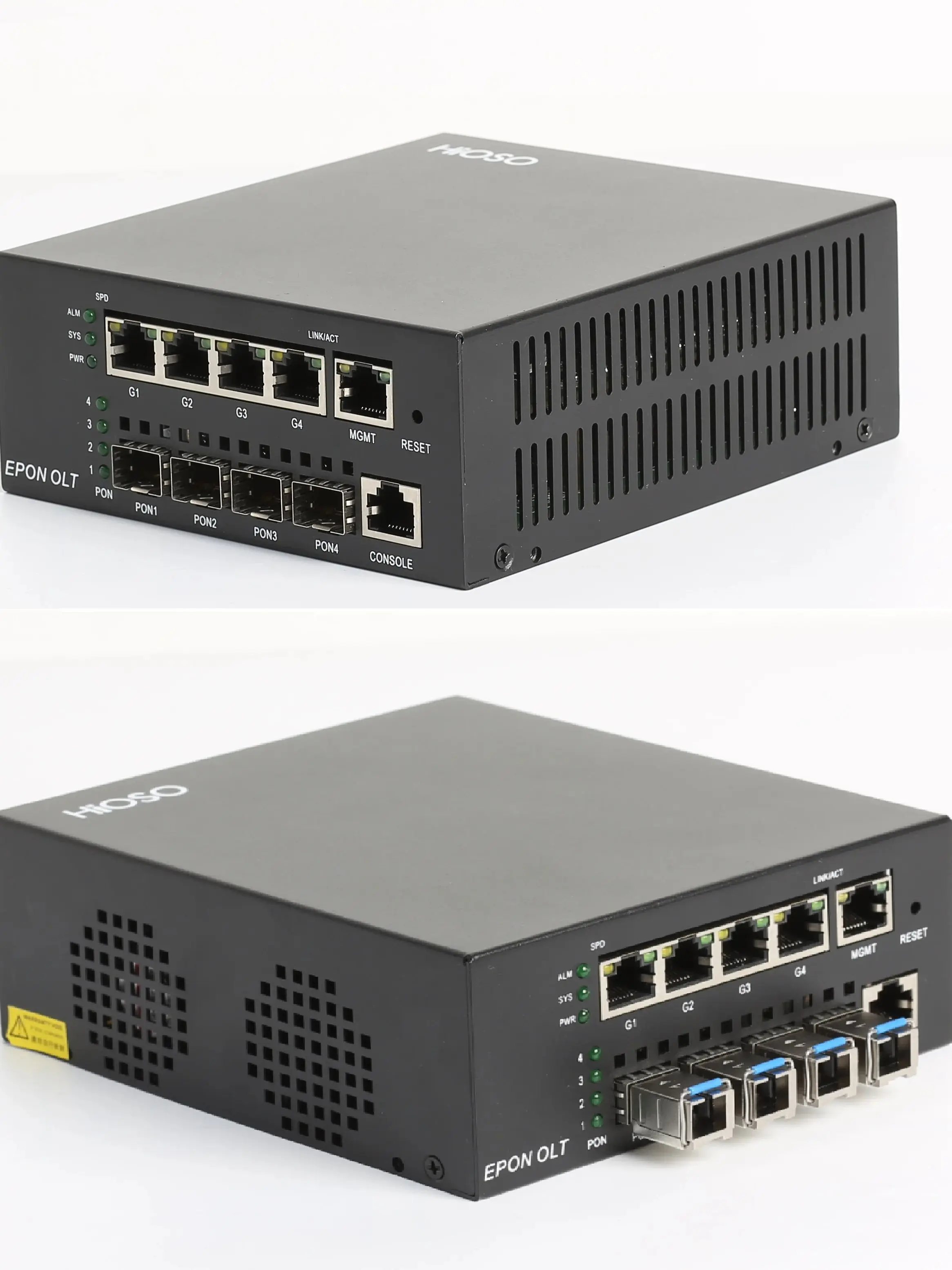 HiOSO MINI 4 HiOSO EPON OLT DC12V 5A 1000M Uplink OLT For FTTH Solutions with Competitive Price