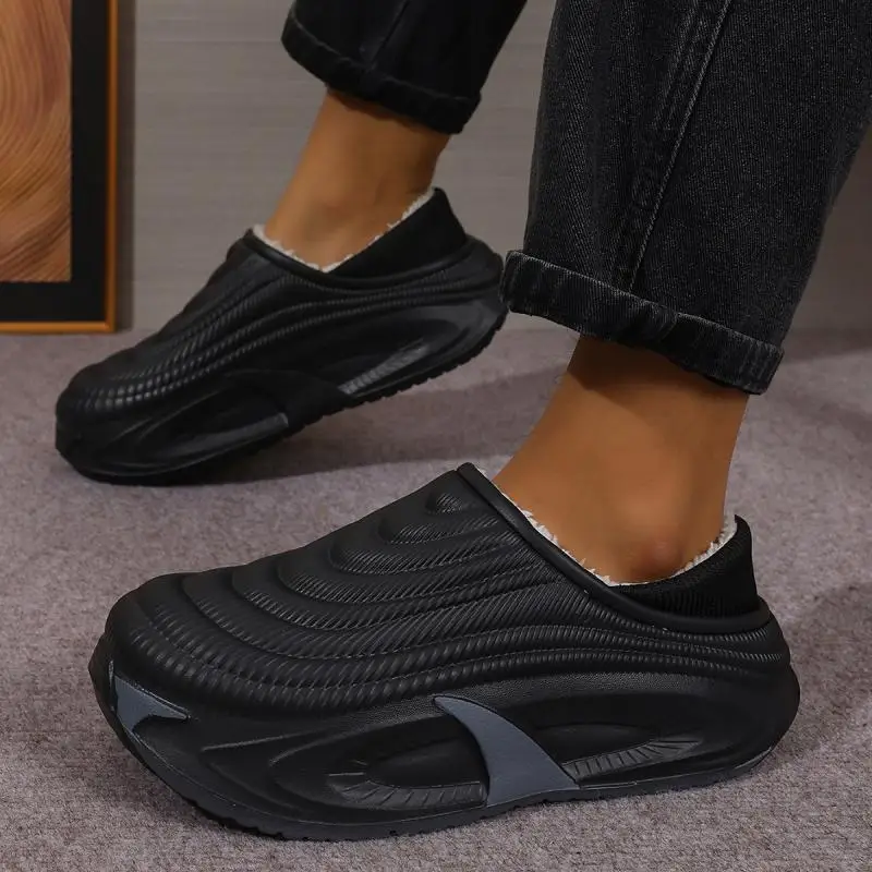 ZUOFU Herren 2026 Winter Wasserdichte EVA Clog-Hausschuhe, Große Größen Warm Gefüttert mit Fleece, Dicke Sohle, Rutschfest, Weiche Innen- und Außenschuhe – Detail 15