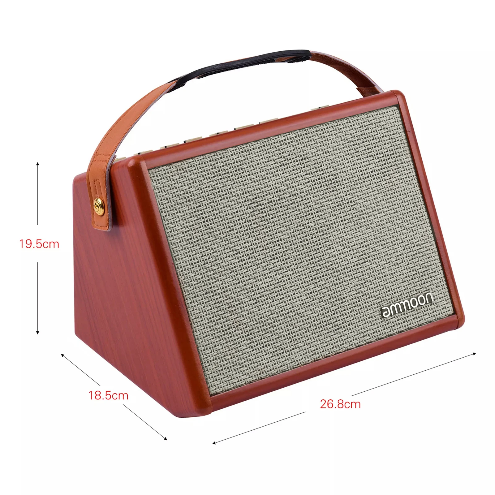 ammoon AC-25 25W Portable Acoustic Guitar Amplifier Rechargeable Wireless BT Speaker Indepedent Reverb Microphone Available